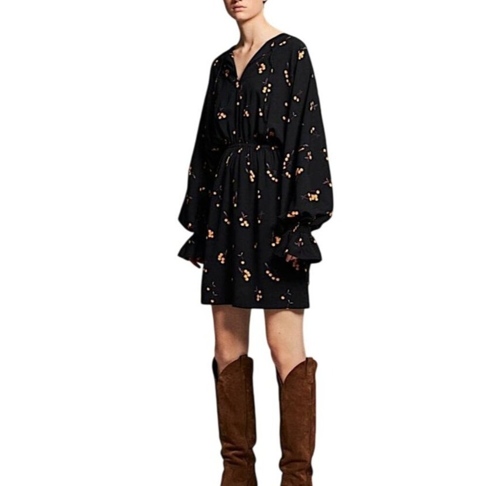 BAUM‎ UND PFERDGARTEN Ariana cherry mini dress, Size 42 EU/12US, Black